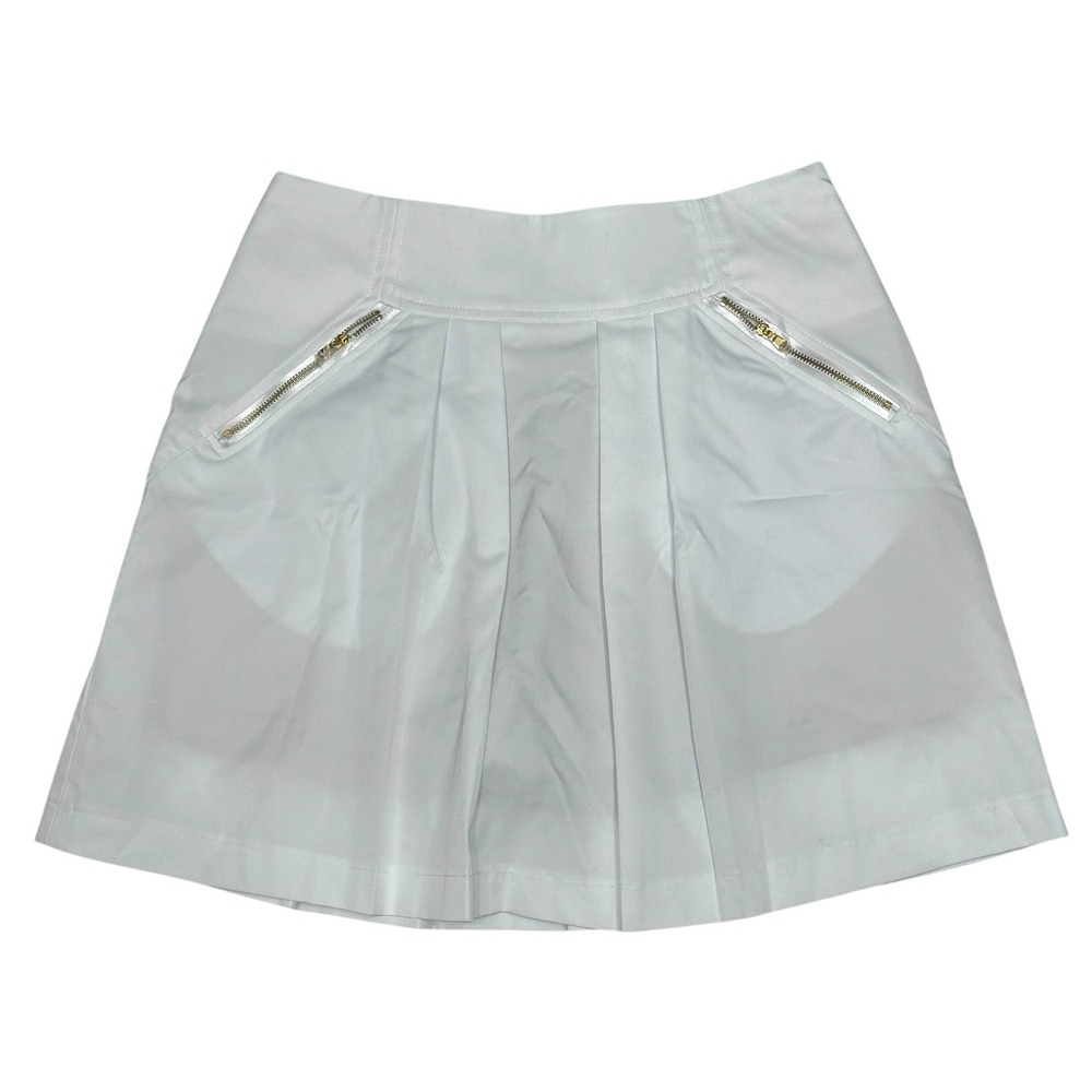 NWT FAIRWAY FOX WOMEN'S GOLF/TENNIS‎ SKORT Amy Size 4 Coolmax Gold Zip Pleated